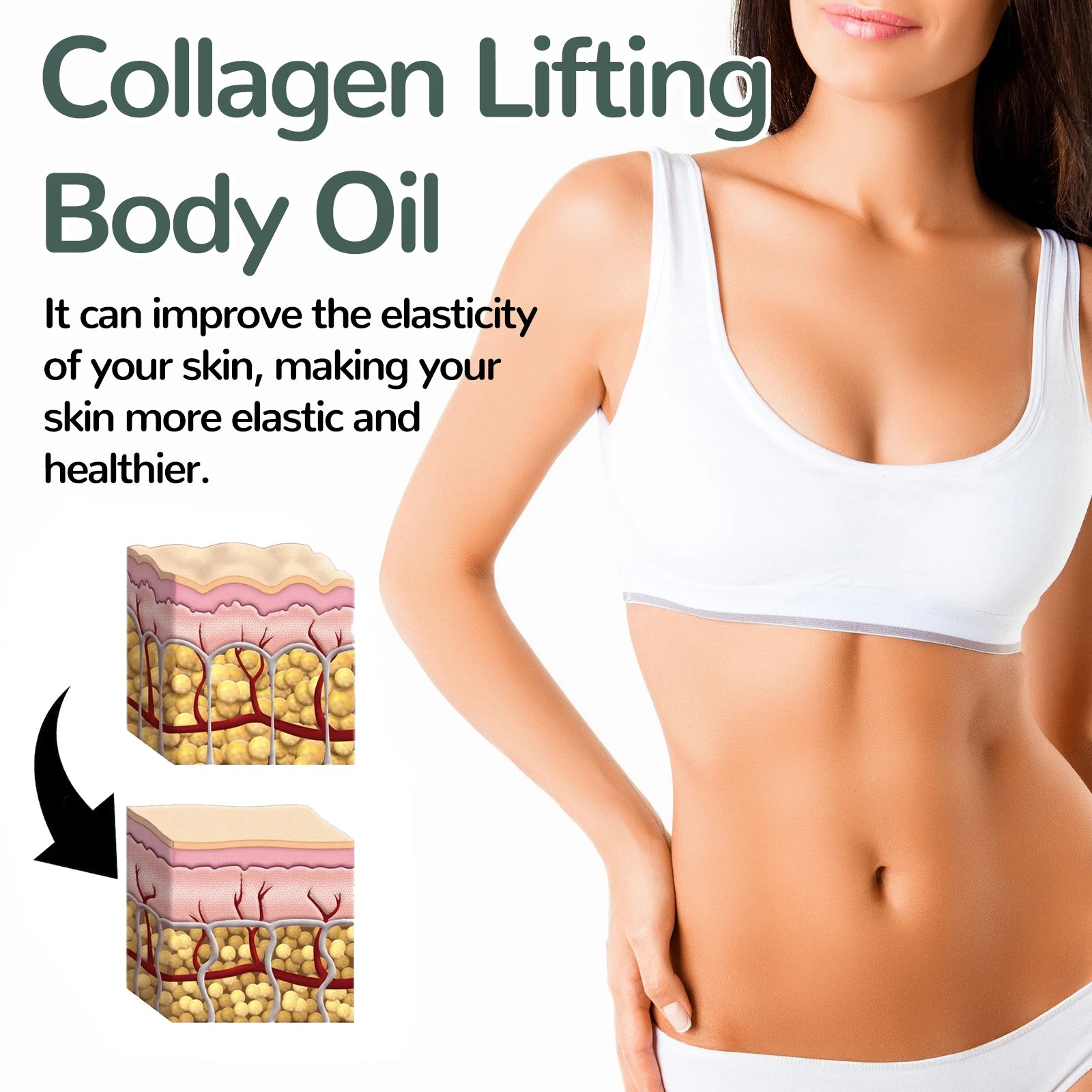 100ML Collagen Body Essence Oil Daily Moisturizing Enhance Skin Elasticity Non-greasy Reduce Dryness Tightening Body Care Oil