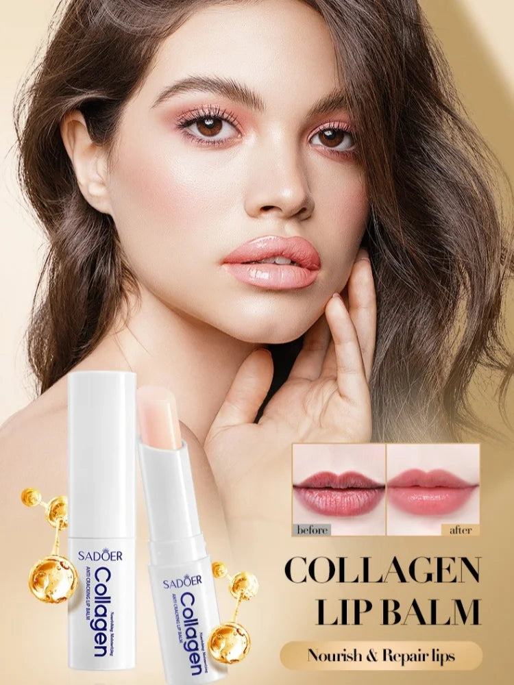 Collagen Moisturizing Lip Balm, Nourishing and Anti-Cracking, Long-Lasting Hydration, Moisturizes Lips