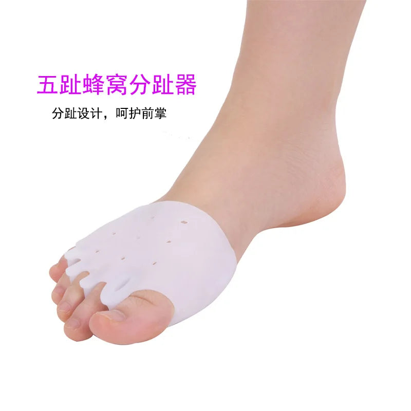 2pcs Silicone Forefoot Pads Gel Insoles Pads Toe Separator Cushion Pad Pain Relief Insoles Finger Toe Valgus Corrector Gel Pads