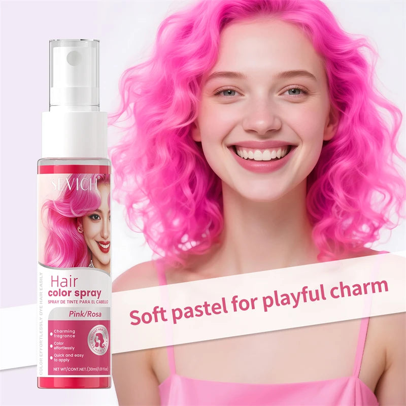 Halloween Hair Color Spray Disposable Hair Dye Spray DIY One-Time Hair Color Liquid Washable 8 colors Party Hair Styling Spray