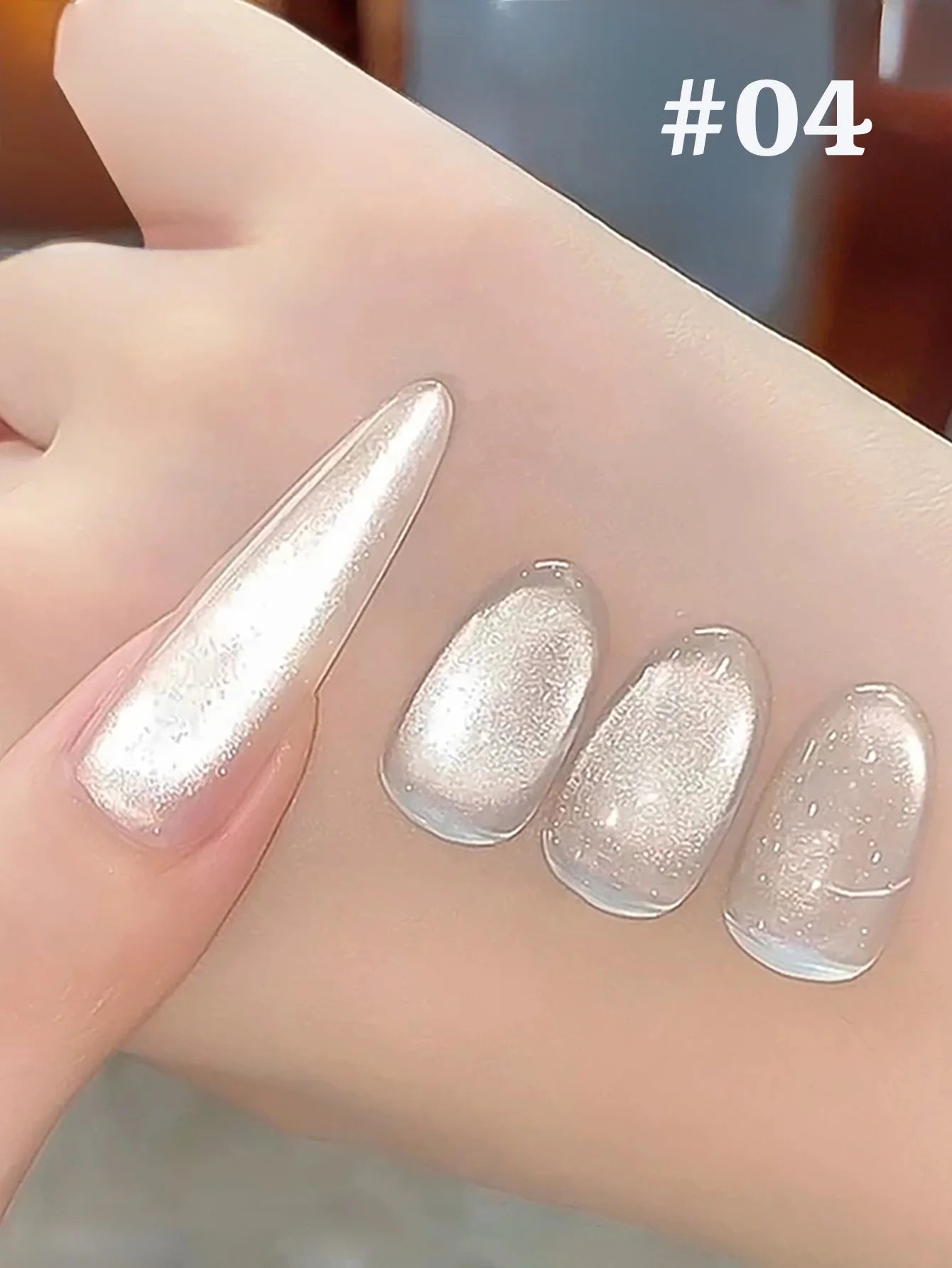 TC 10ml Holographic Glitter Mirror Porcelain White Cat Eye Gel Polish Magnetic Galactic Effect Gel Nail Polish Soak Off UV LED