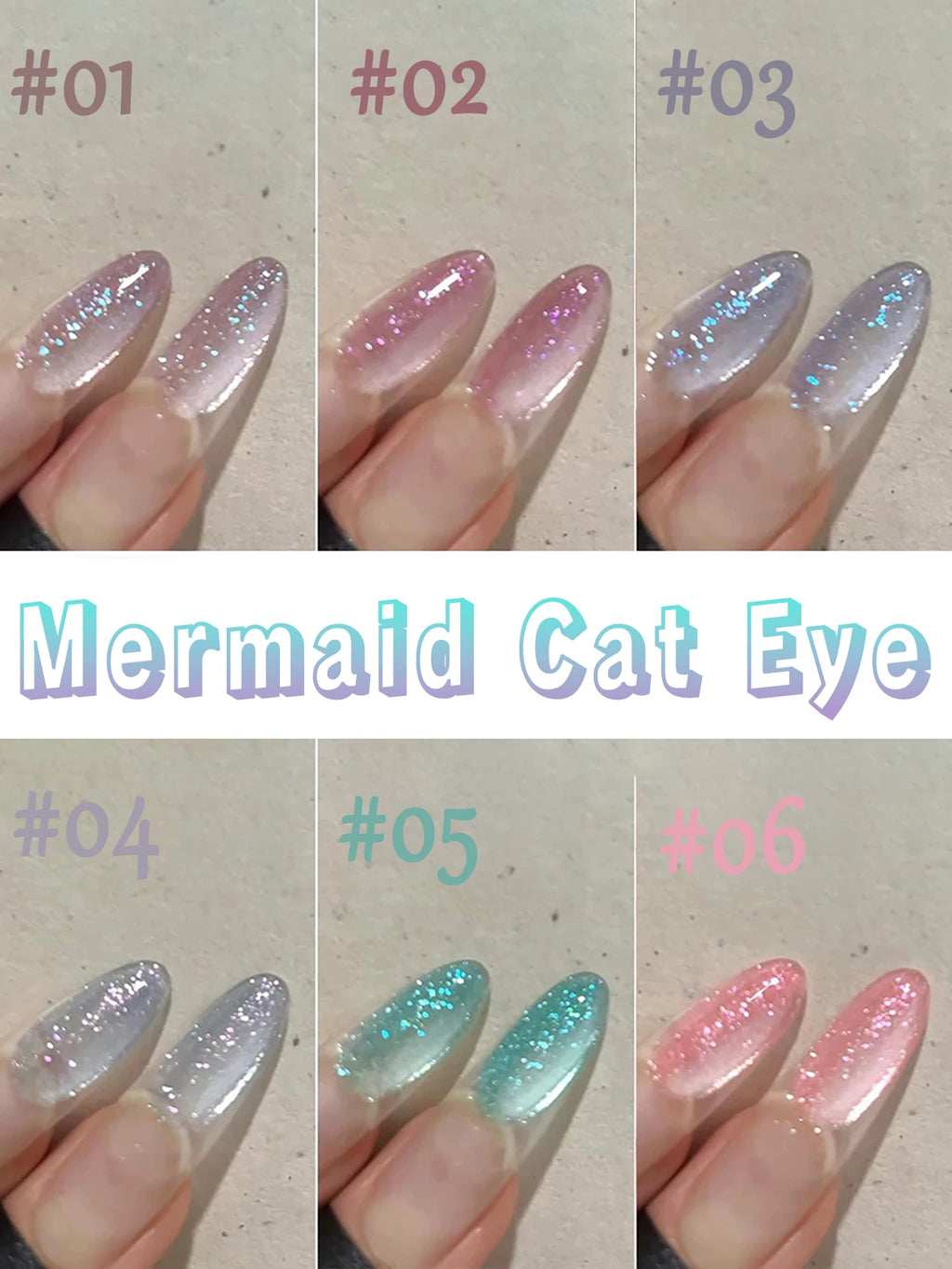 TC 10ml Holographic Glitter Mirror Porcelain White Cat Eye Gel Polish Magnetic Galactic Effect Gel Nail Polish Soak Off UV LED