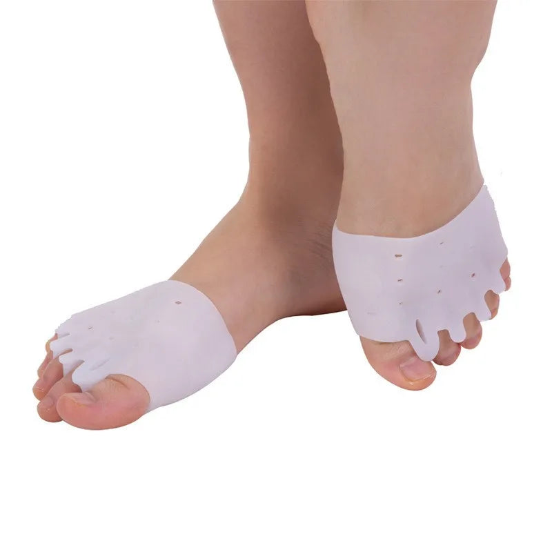 2pcs Silicone Forefoot Pads Gel Insoles Pads Toe Separator Cushion Pad Pain Relief Insoles Finger Toe Valgus Corrector Gel Pads