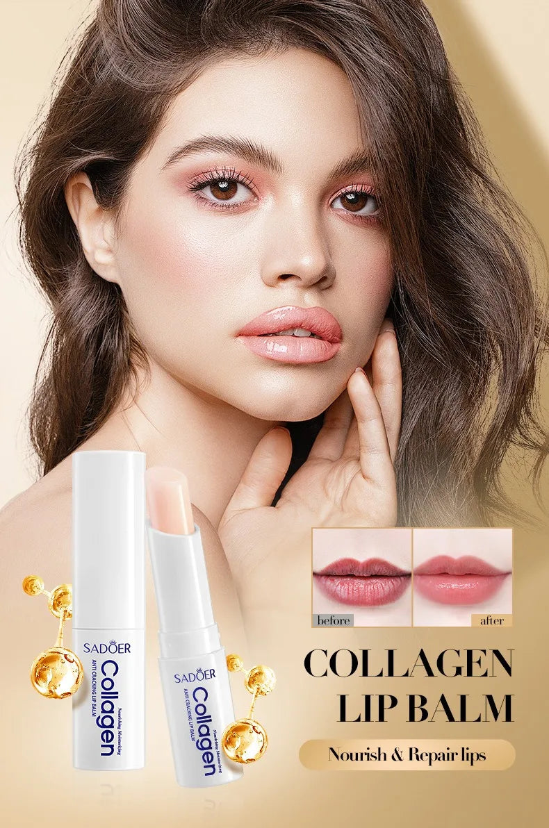 Collagen Moisturizing Lip Balm, Nourishing and Anti-Cracking, Long-Lasting Hydration, Moisturizes Lips