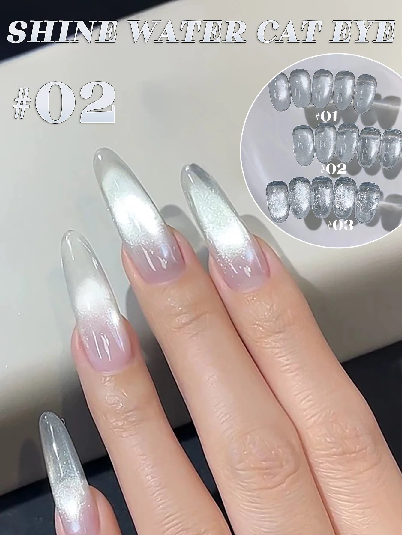 TC 10ml Holographic Glitter Mirror Porcelain White Cat Eye Gel Polish Magnetic Galactic Effect Gel Nail Polish Soak Off UV LED
