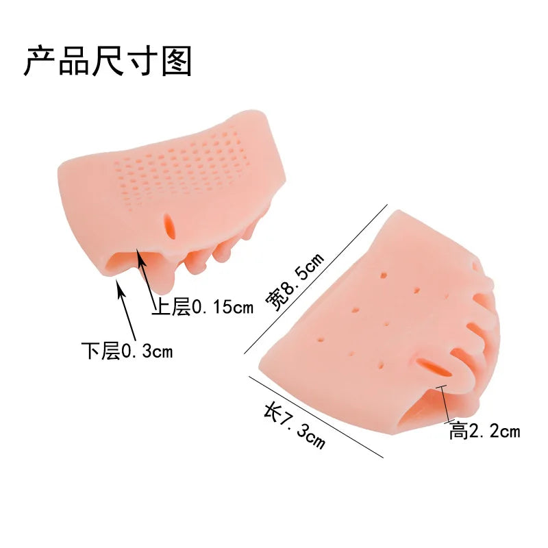 2pcs Silicone Forefoot Pads Gel Insoles Pads Toe Separator Cushion Pad Pain Relief Insoles Finger Toe Valgus Corrector Gel Pads