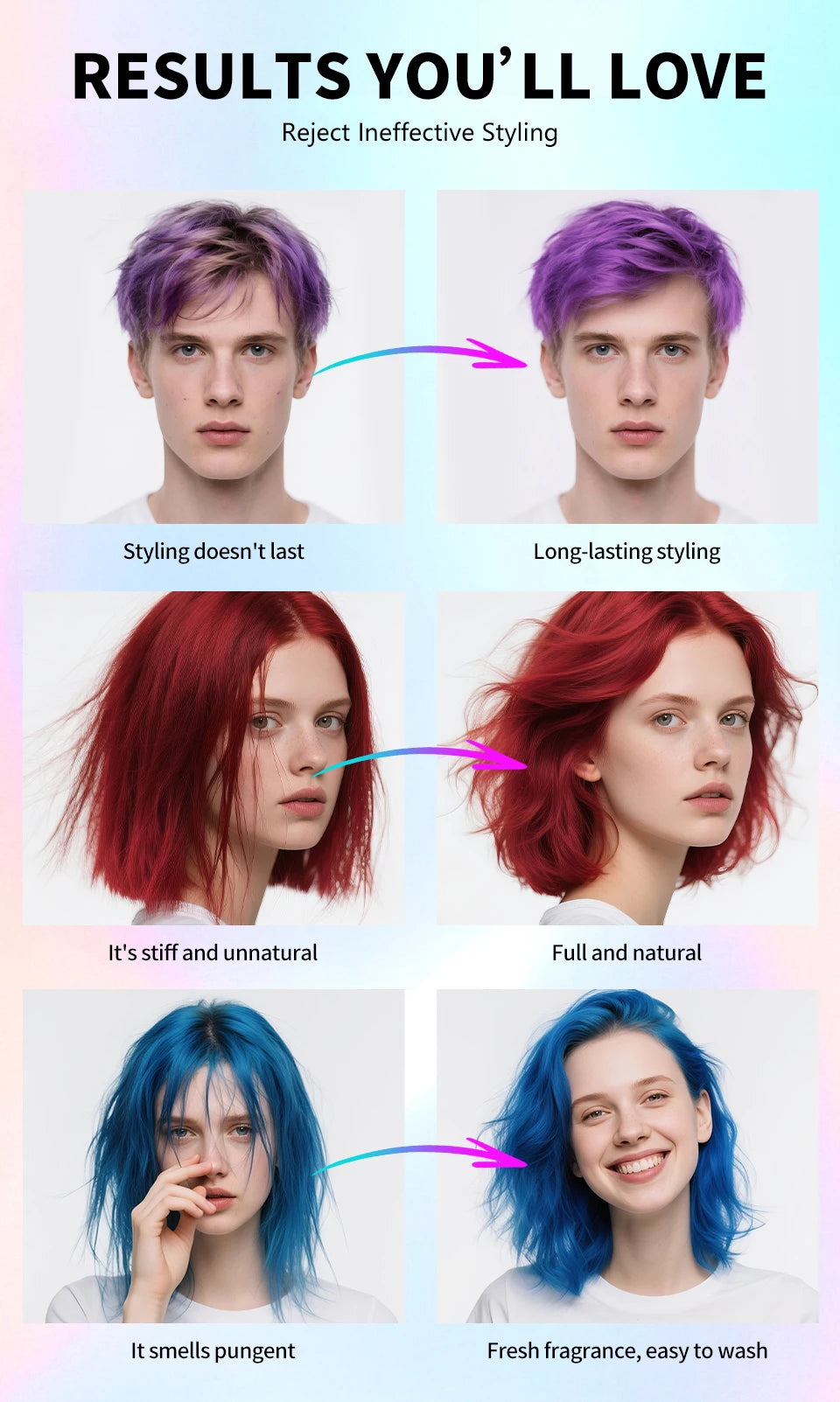 Halloween Hair Color Spray Disposable Hair Dye Spray DIY One-Time Hair Color Liquid Washable 8 colors Party Hair Styling Spray