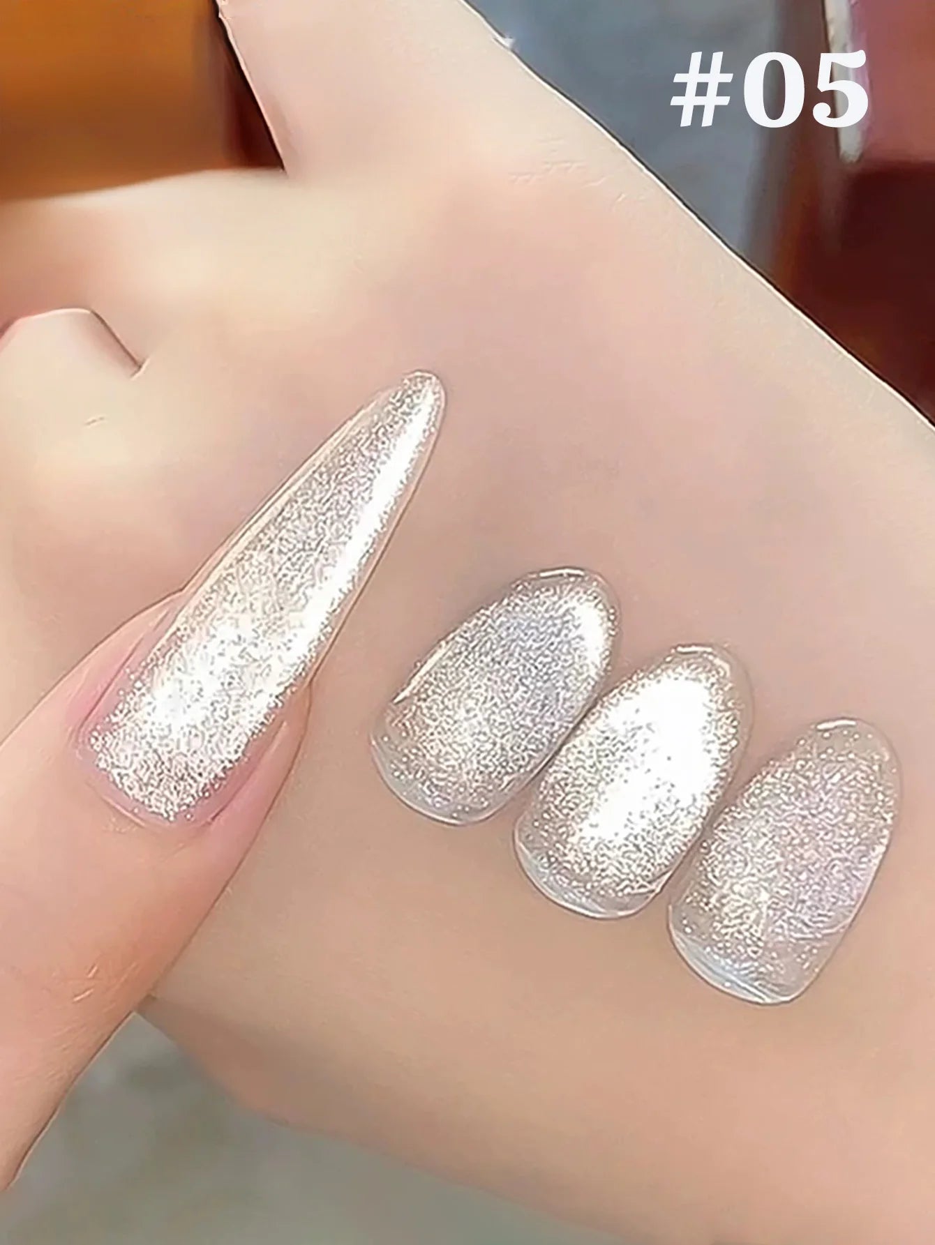 TC 10ml Holographic Glitter Mirror Porcelain White Cat Eye Gel Polish Magnetic Galactic Effect Gel Nail Polish Soak Off UV LED