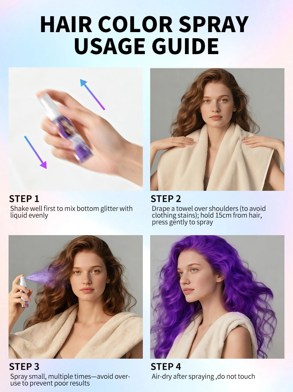 Halloween Hair Color Spray Disposable Hair Dye Spray DIY One-Time Hair Color Liquid Washable 8 colors Party Hair Styling Spray