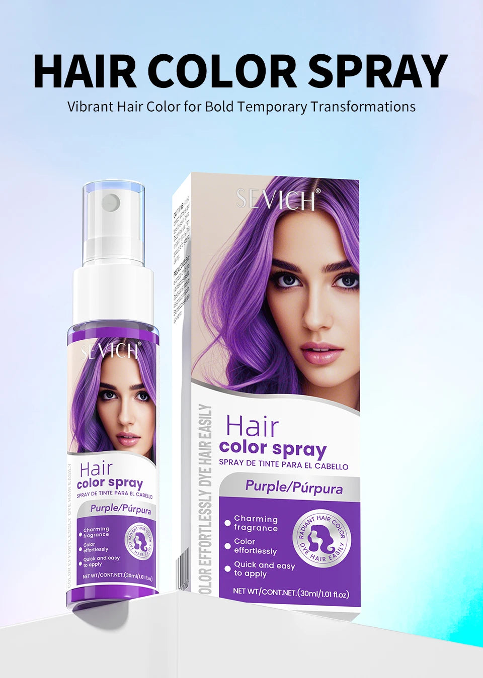 Halloween Hair Color Spray Disposable Hair Dye Spray DIY One-Time Hair Color Liquid Washable 8 colors Party Hair Styling Spray