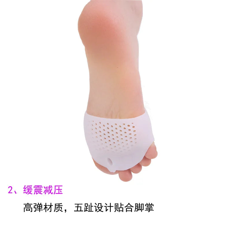 2pcs Silicone Forefoot Pads Gel Insoles Pads Toe Separator Cushion Pad Pain Relief Insoles Finger Toe Valgus Corrector Gel Pads