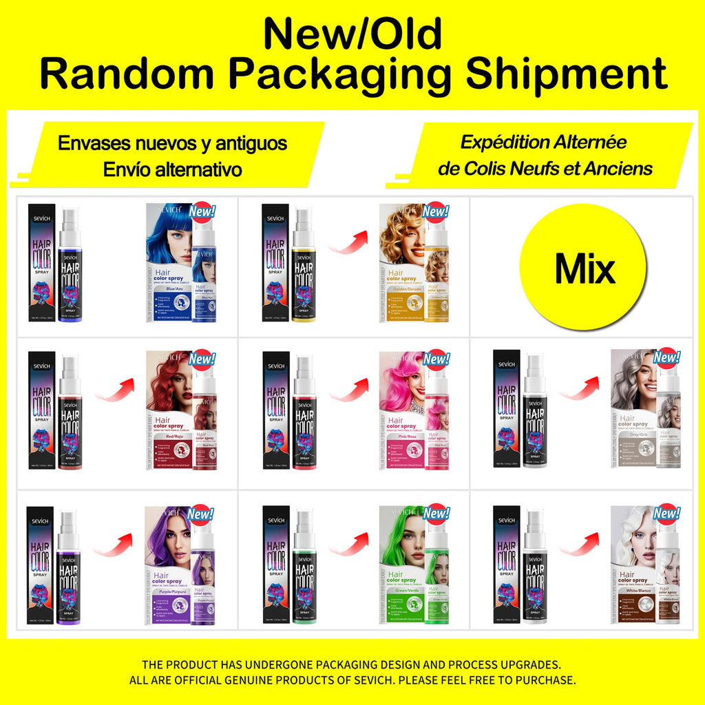 Halloween Hair Color Spray Disposable Hair Dye Spray DIY One-Time Hair Color Liquid Washable 8 colors Party Hair Styling Spray