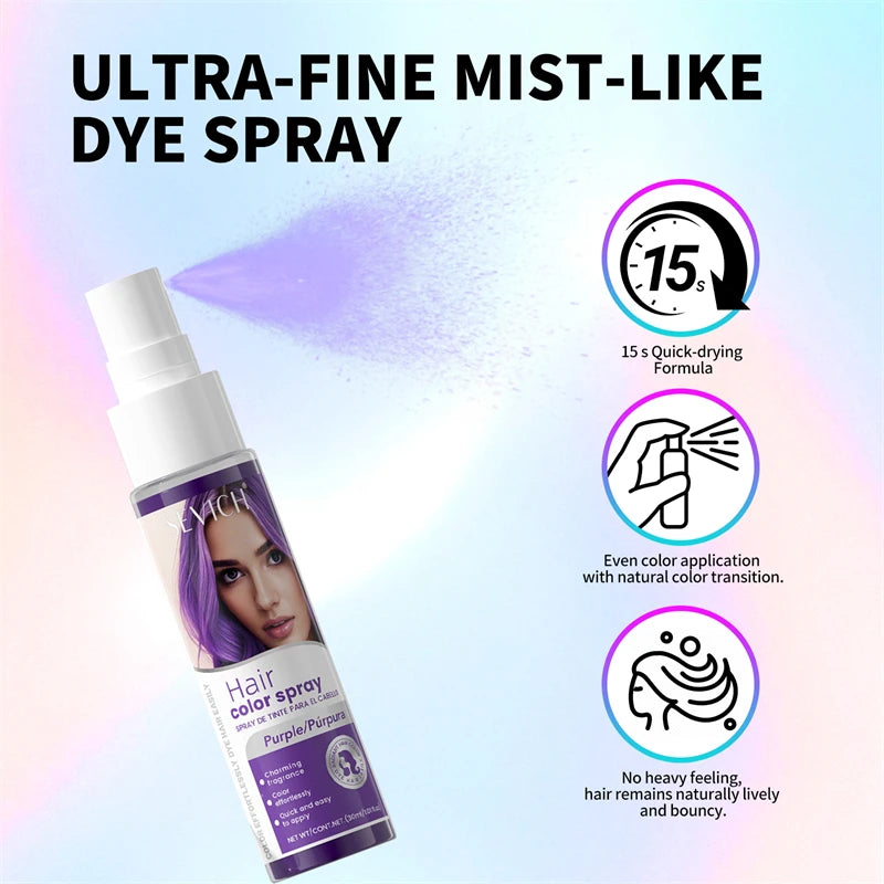 Halloween Hair Color Spray Disposable Hair Dye Spray DIY One-Time Hair Color Liquid Washable 8 colors Party Hair Styling Spray