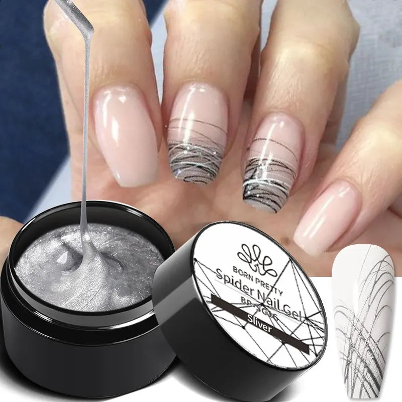 BORN PRETTY 5ml Super Sliver Metallic Gel Nail Polish Holographics Metal Effect Painting Liner DIY Nail Art Decoration Varnish