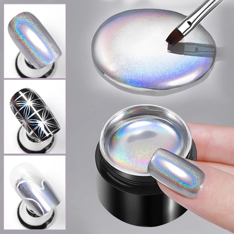 BORN PRETTY 5ml Super Sliver Metallic Gel Nail Polish Holographics Metal Effect Painting Liner DIY Nail Art Decoration Varnish