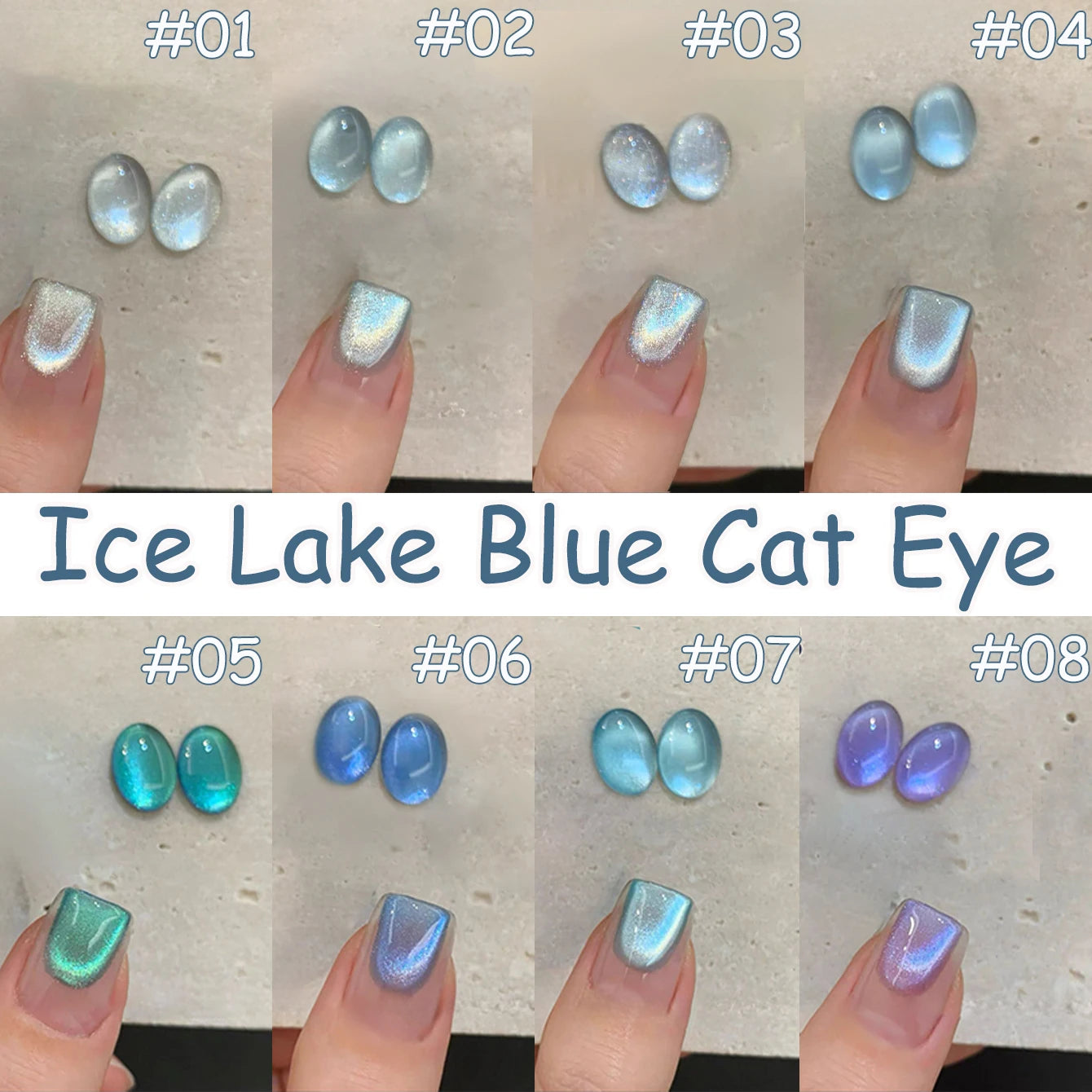 TC 10ml Holographic Glitter Mirror Porcelain White Cat Eye Gel Polish Magnetic Galactic Effect Gel Nail Polish Soak Off UV LED