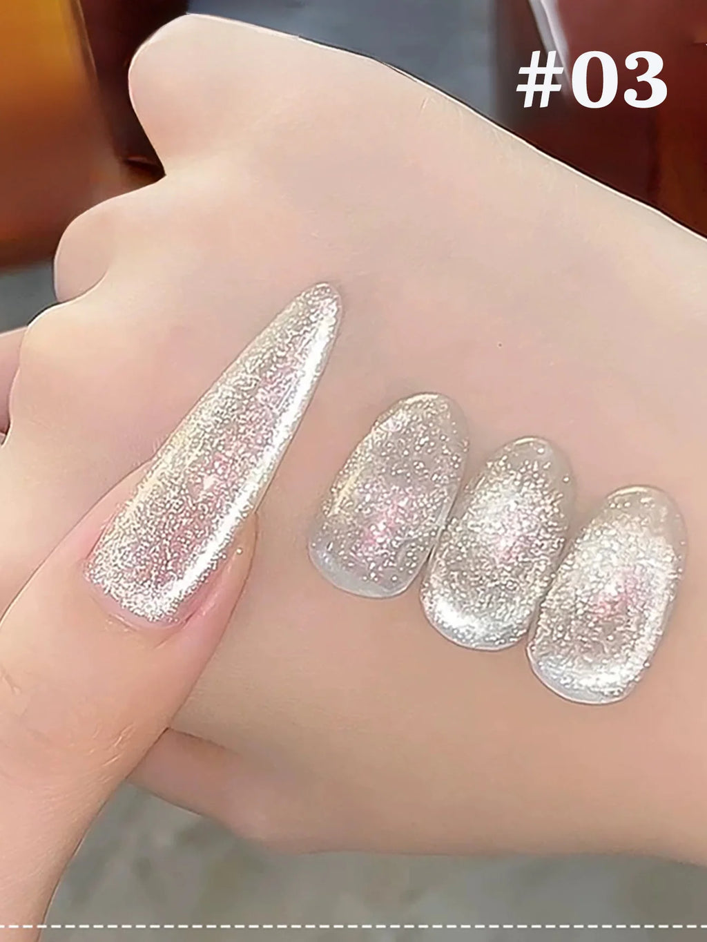 TC 10ml Holographic Glitter Mirror Porcelain White Cat Eye Gel Polish Magnetic Galactic Effect Gel Nail Polish Soak Off UV LED