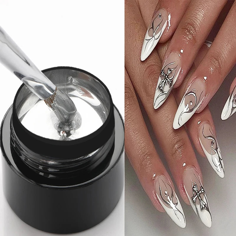 BORN PRETTY 5ml Super Sliver Metallic Gel Nail Polish Holographics Metal Effect Painting Liner DIY Nail Art Decoration Varnish