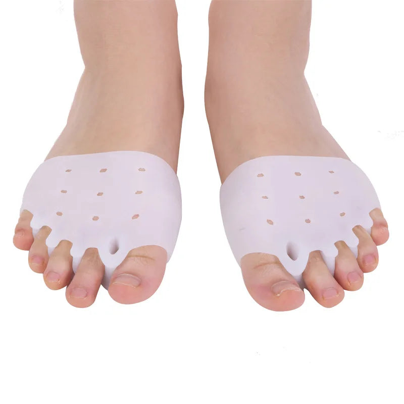2pcs Silicone Forefoot Pads Gel Insoles Pads Toe Separator Cushion Pad Pain Relief Insoles Finger Toe Valgus Corrector Gel Pads