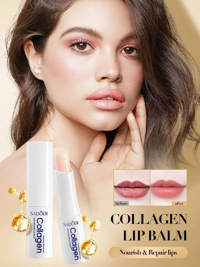 Collagen Moisturizing Lip Balm, Nourishing and Anti-Cracking, Long-Lasting Hydration, Moisturizes Lips