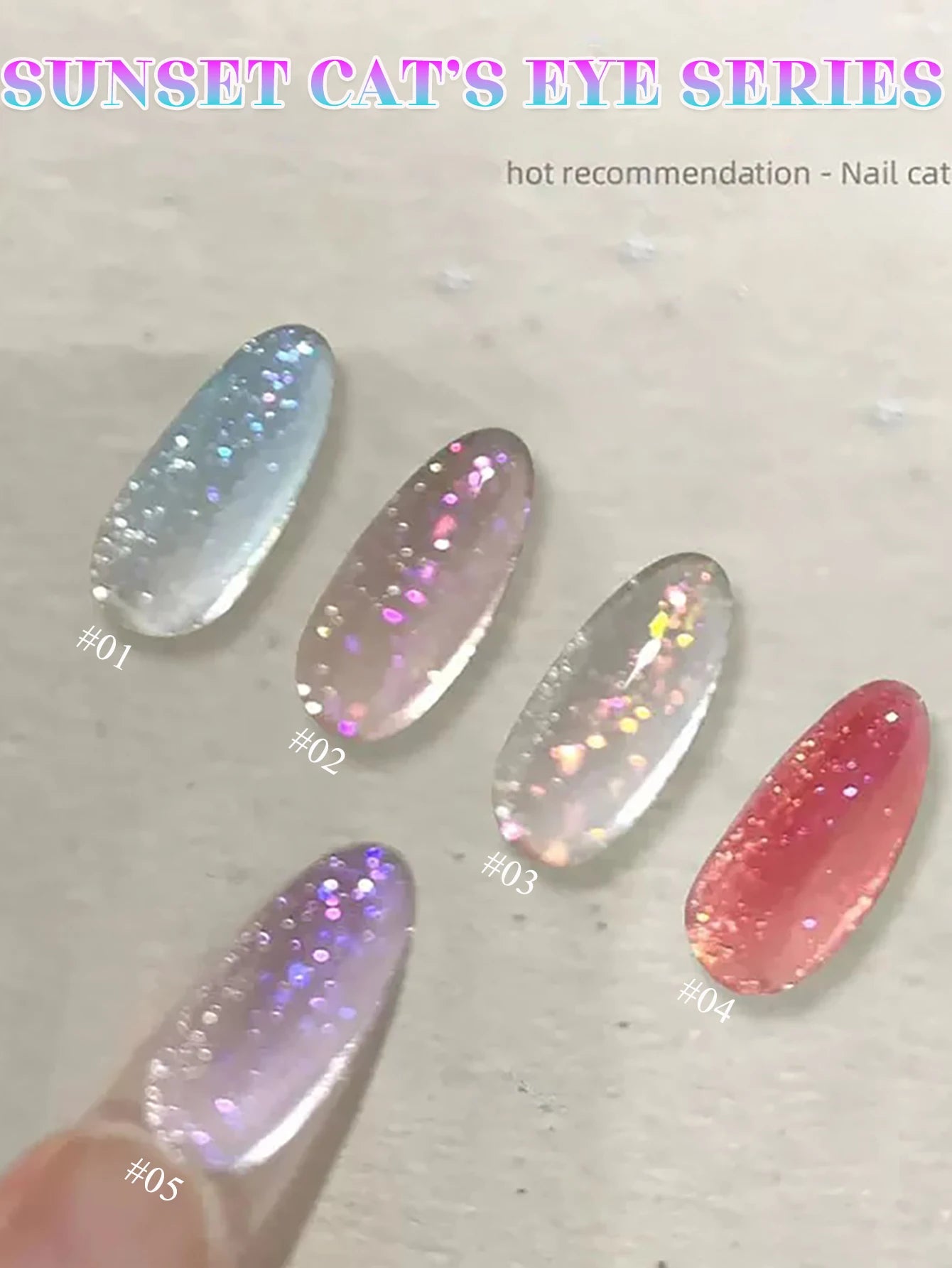 TC 10ml Holographic Glitter Mirror Porcelain White Cat Eye Gel Polish Magnetic Galactic Effect Gel Nail Polish Soak Off UV LED