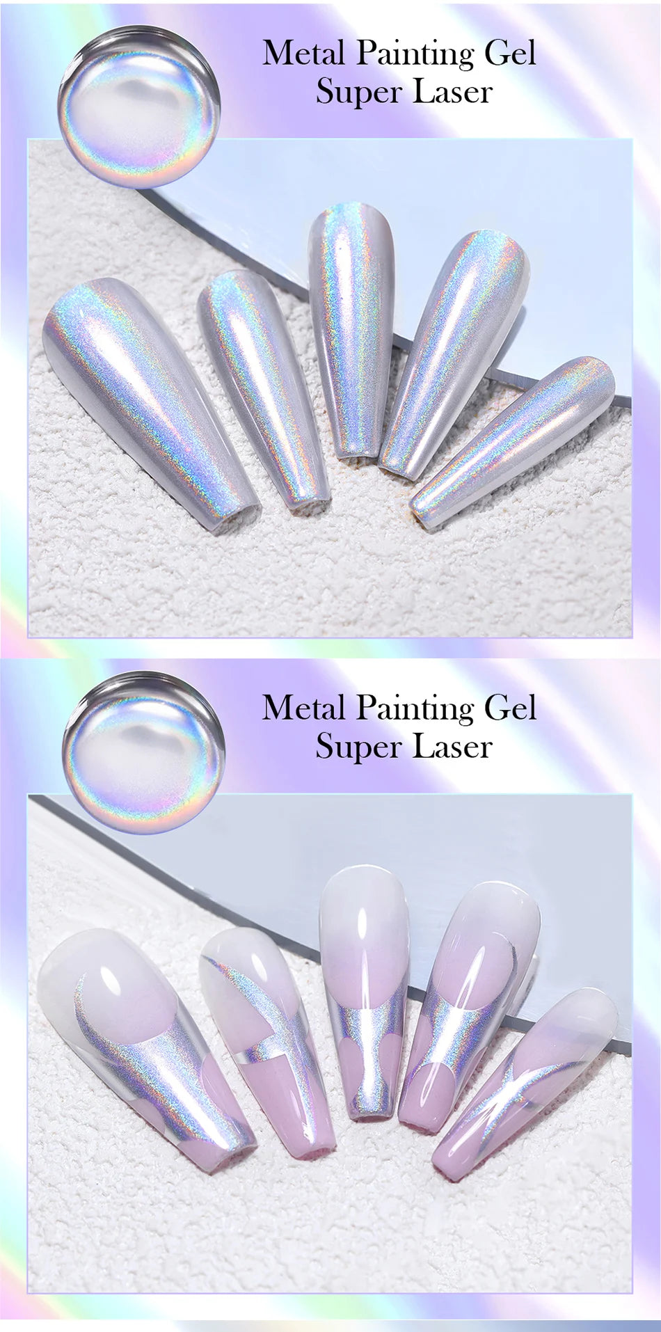 BORN PRETTY 5ml Super Sliver Metallic Gel Nail Polish Holographics Metal Effect Painting Liner DIY Nail Art Decoration Varnish