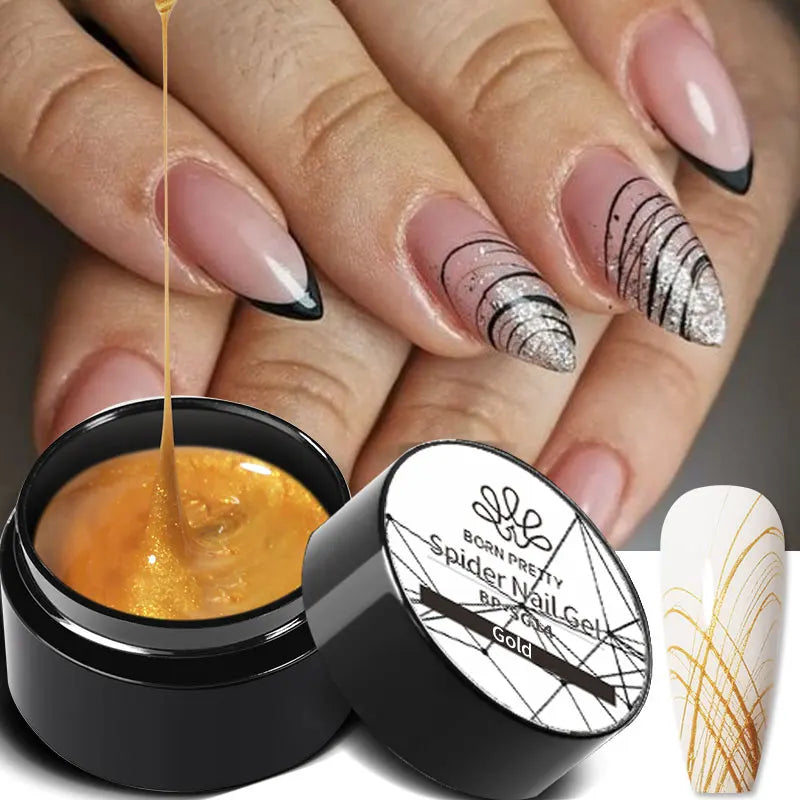 BORN PRETTY 5ml Super Sliver Metallic Gel Nail Polish Holographics Metal Effect Painting Liner DIY Nail Art Decoration Varnish